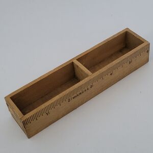 Wooden Ruler Paperclip Holder